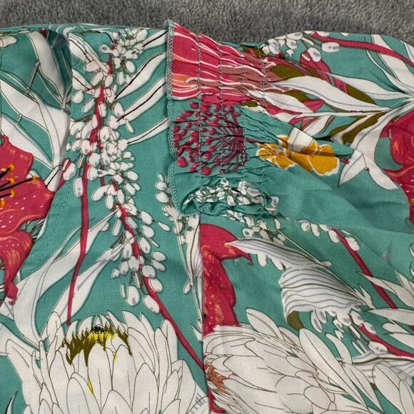 Suzanne Betro Division Dress V-Neck Empire-Waist Women's 2X Tropical Floral New - Picture 4 of 8